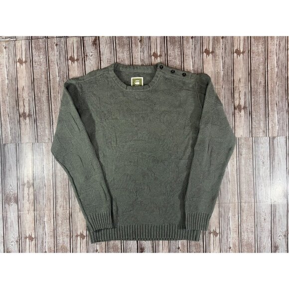 G Star Raw Felton Knit Sweater Jumper sz L color raw grey NWT $200 - Picture 2 of 10